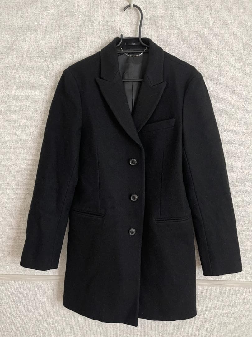 5351 POUR LES HOMMES チェスターコート ブラック SS 5351 POUR LES FEMMES