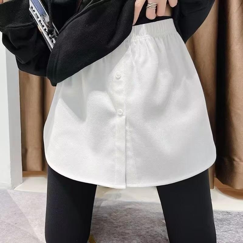 付け裾 シャツ 3 XL 体系カバー フェイク レディース ホワイト レイヤード