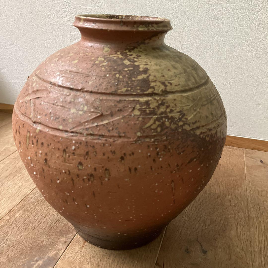陶器 花瓶 14.0×14.0×高さ29.0cm 信楽焼 日本製 壺 和風