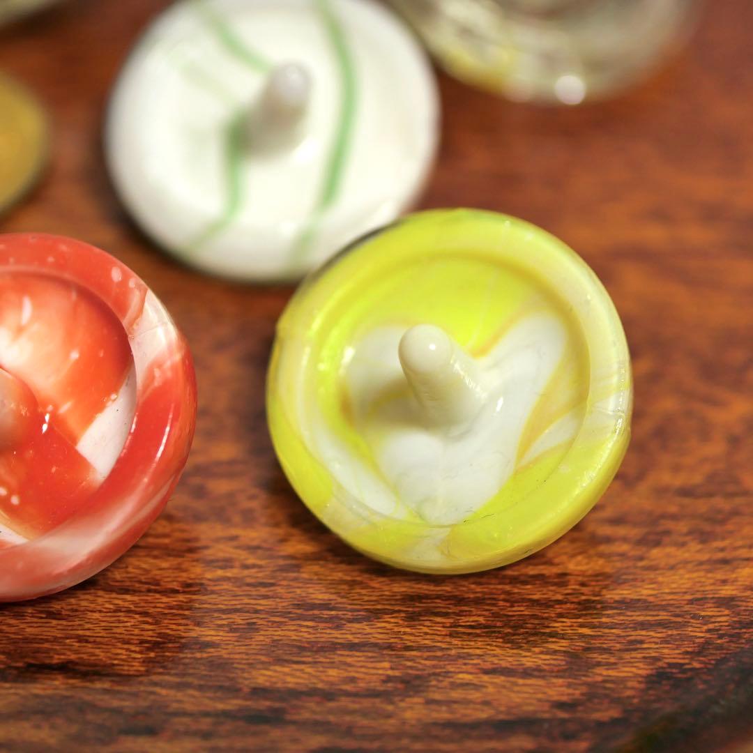 専用出品 ガラス独楽セット 和ガラス レトロ マーブル柄 専用出品 ガラス独楽セット 和ガラス レトロ マーブル柄