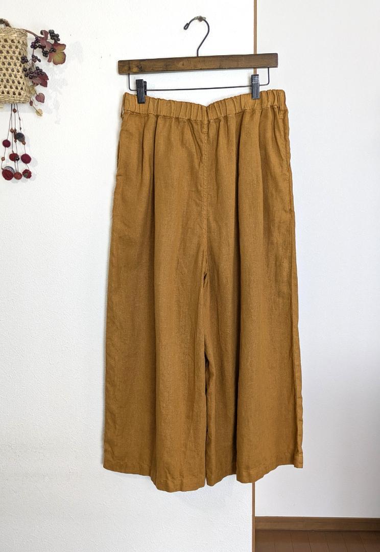 D.G.M☆ドミンゴ☆22ss☆リネンキャンバスガウチョPTマスタード☆手洗い可 D.G.M☆ドミンゴ☆22ss☆リネンキャンバスガウチョPTマスタード