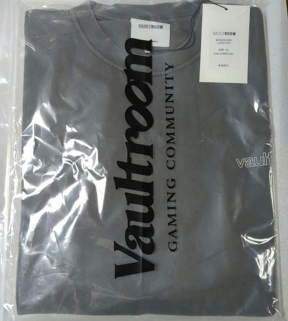 vaultroom 店舗限定 モノクロロゴ Tシャツ チャコール 画像3