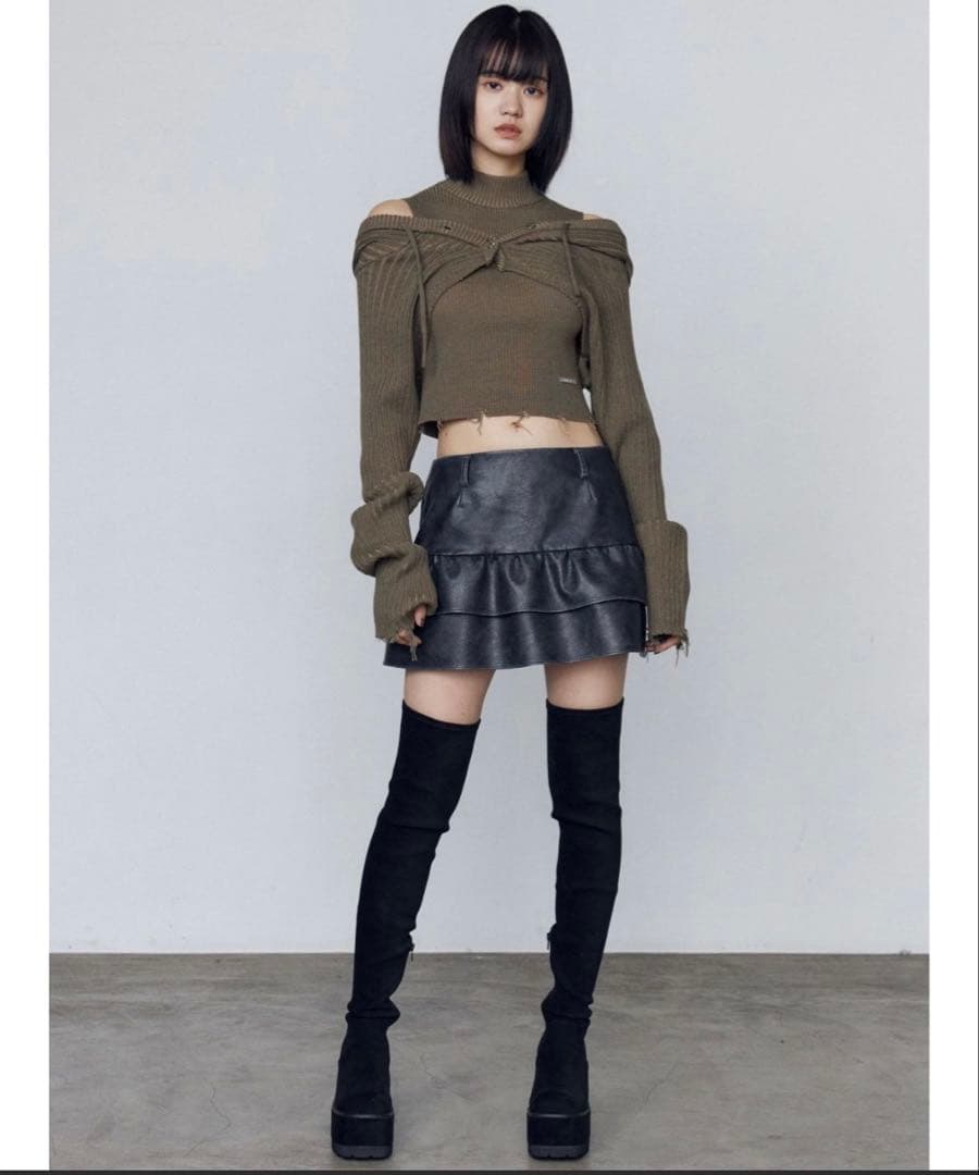 スクエアタンクロングブーツ