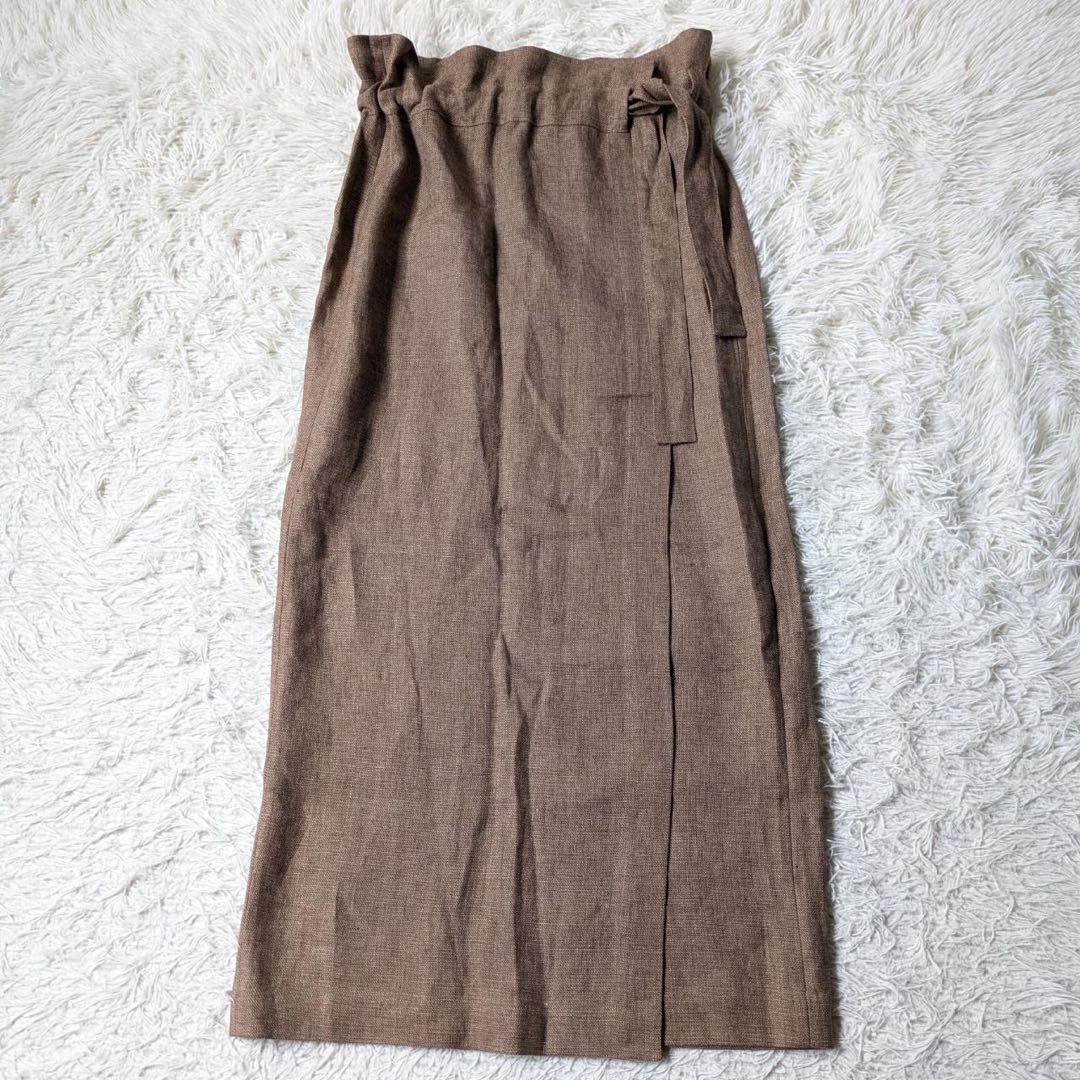 POSTELEGANT/ポステレガント　LINEN WRAP SKIRT