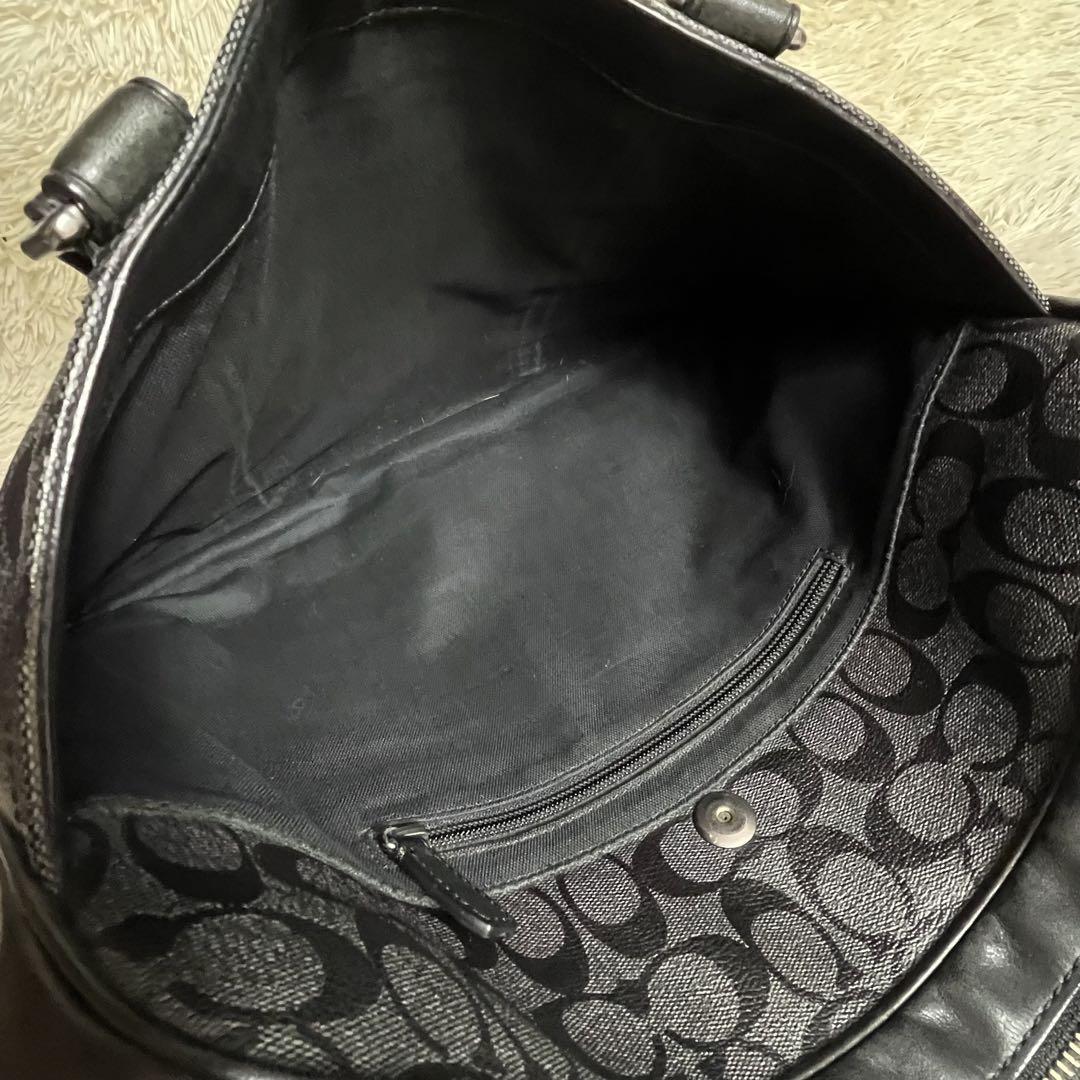 美品✨COACH ビジネスバッグ シグネチャー レザー ブラック