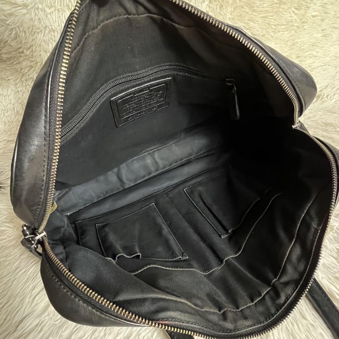 美品✨COACH ビジネスバッグ シグネチャー レザー ブラック