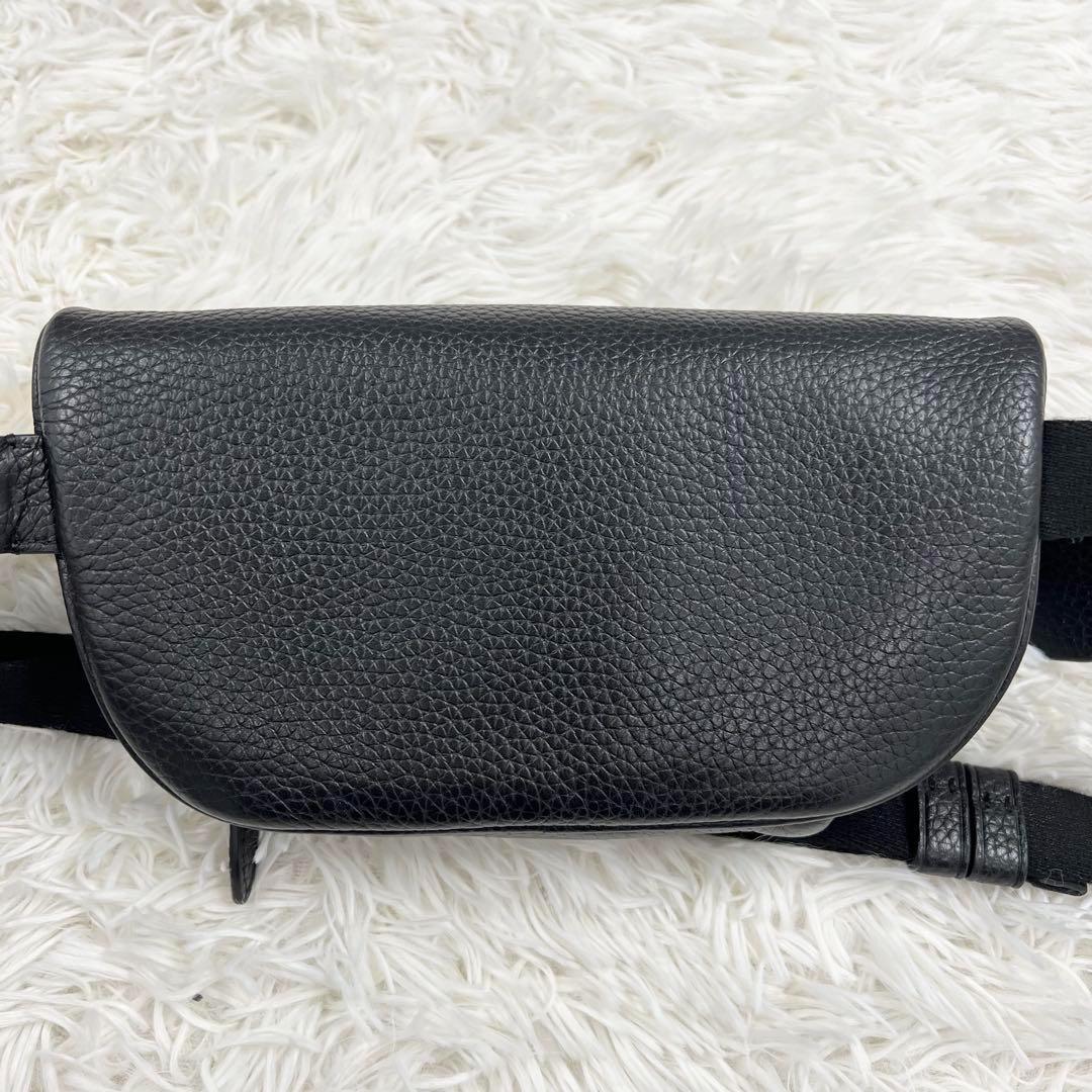 未使用級 現行 コーチ ベック ボディバッグ ウエストポーチ ペプルドレザー 黒 未使用級 現行 コーチ ベック ボディバッグ ウエストポーチ ペプルドレザー 黒