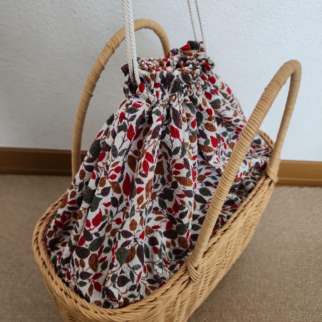 ハンドメイド　かごバック　ラタン