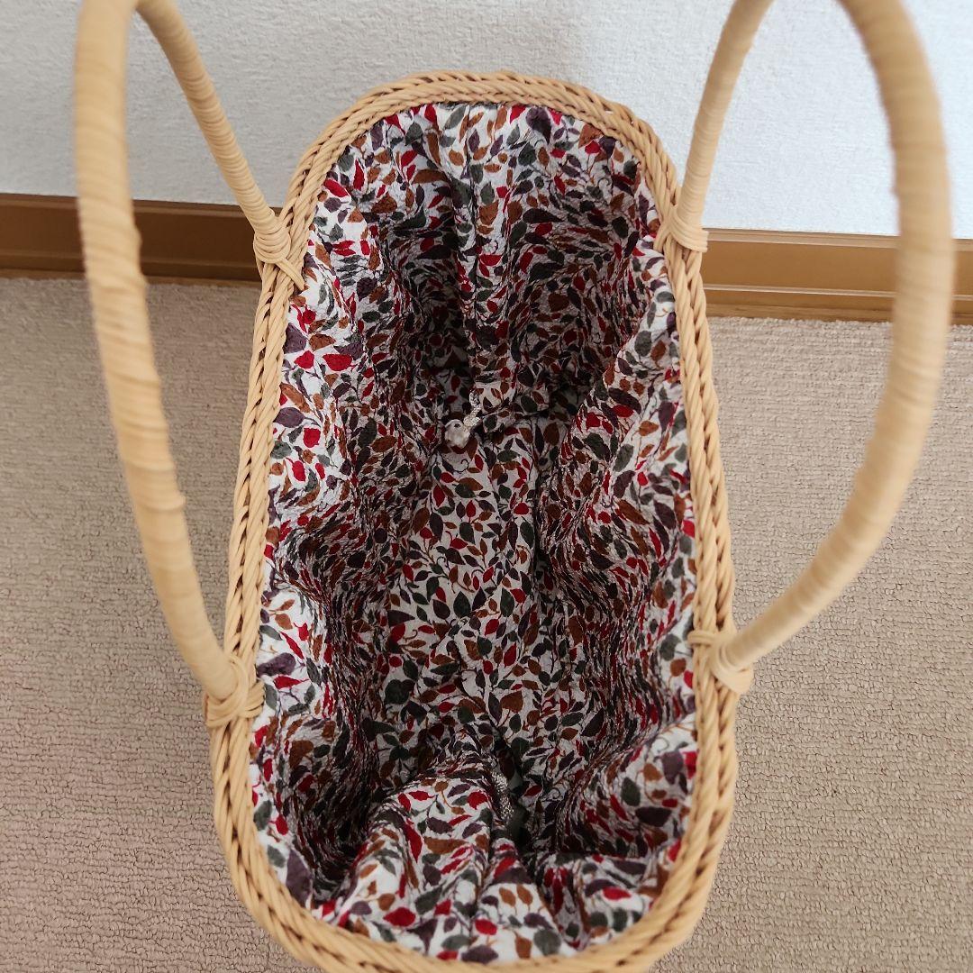 ハンドメイド　かごバック　ラタン