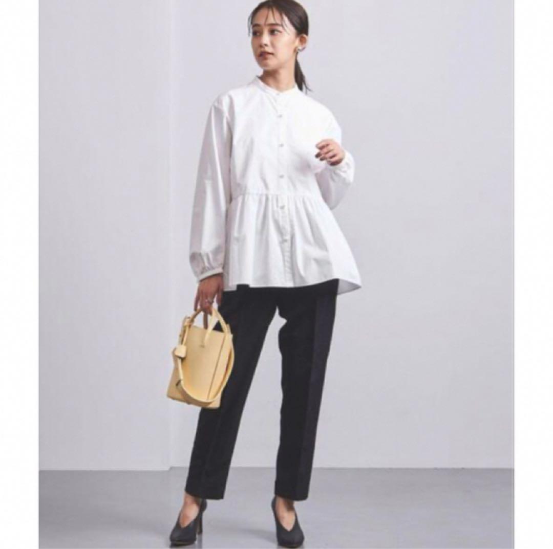 新品 UNITED ARROWS パールモチーフ ギャザーブラウス 38
