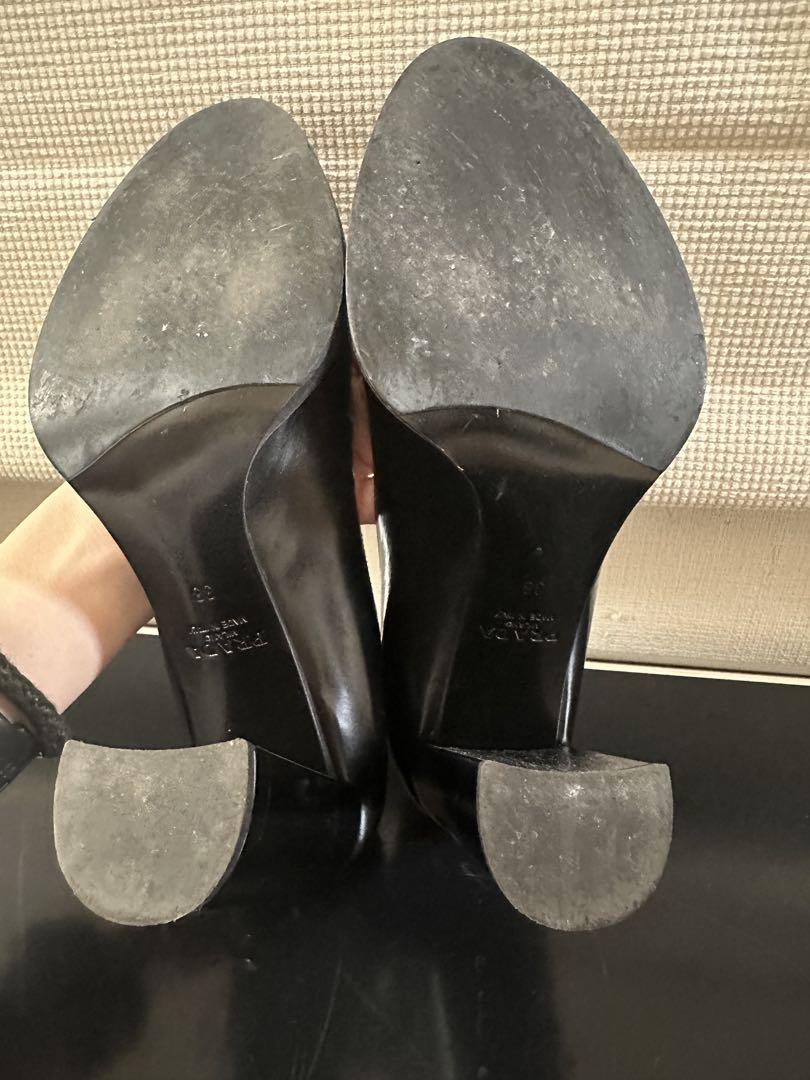 Prada ブラックレザー パンプス 38