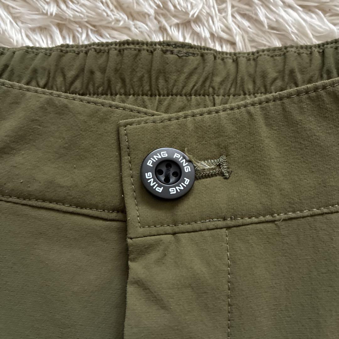 極美品✨PING ロングパンツ 春夏 カーキ ナイロン サイズL