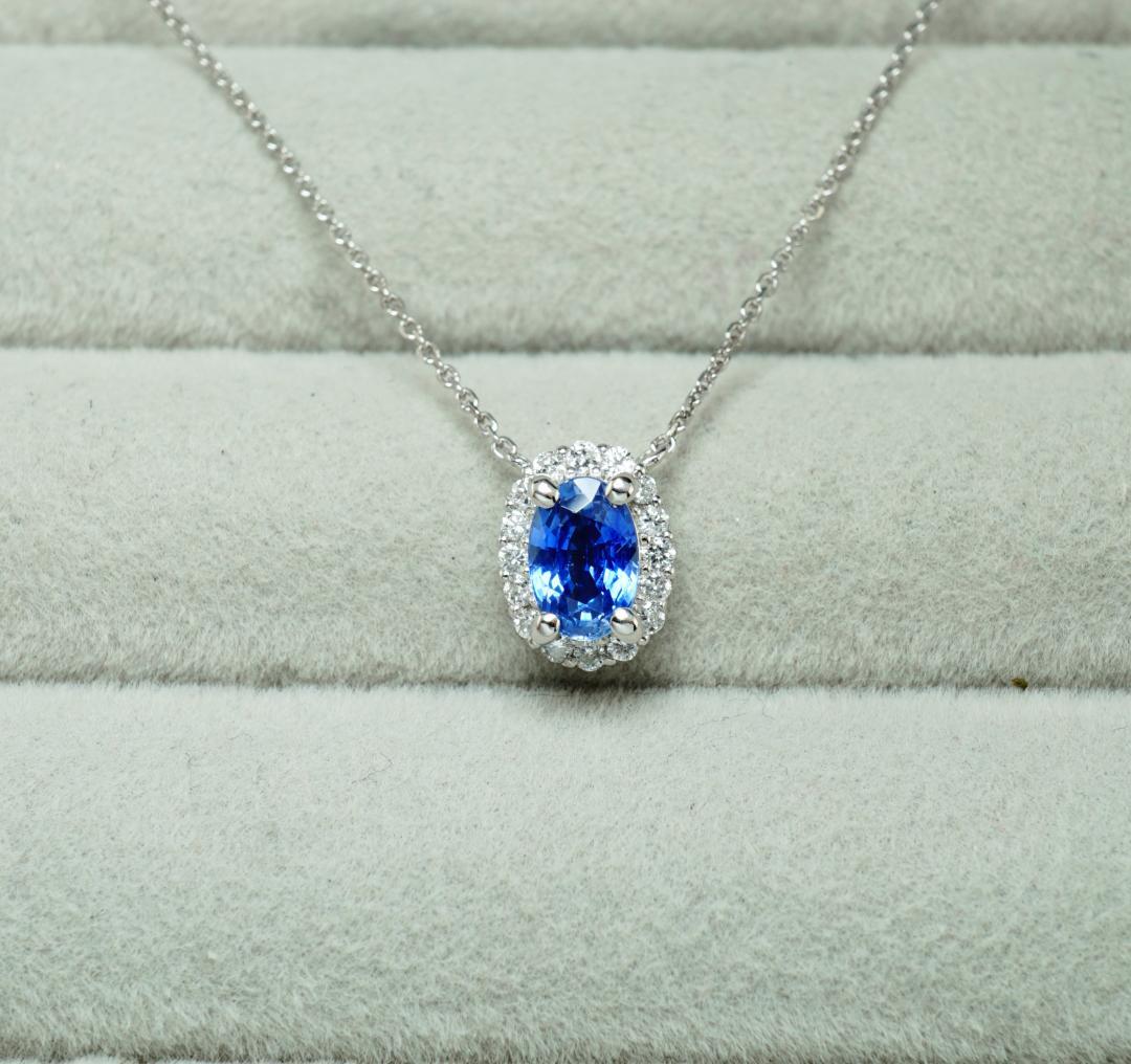 卸売事前公開 天然サファイア 0.77ct D0.13ct ネックレス