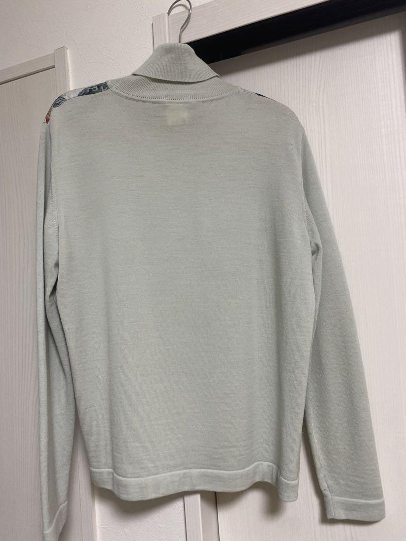 HERMES 羽根プリント セーター S HERMES 羽根プリント セーター S