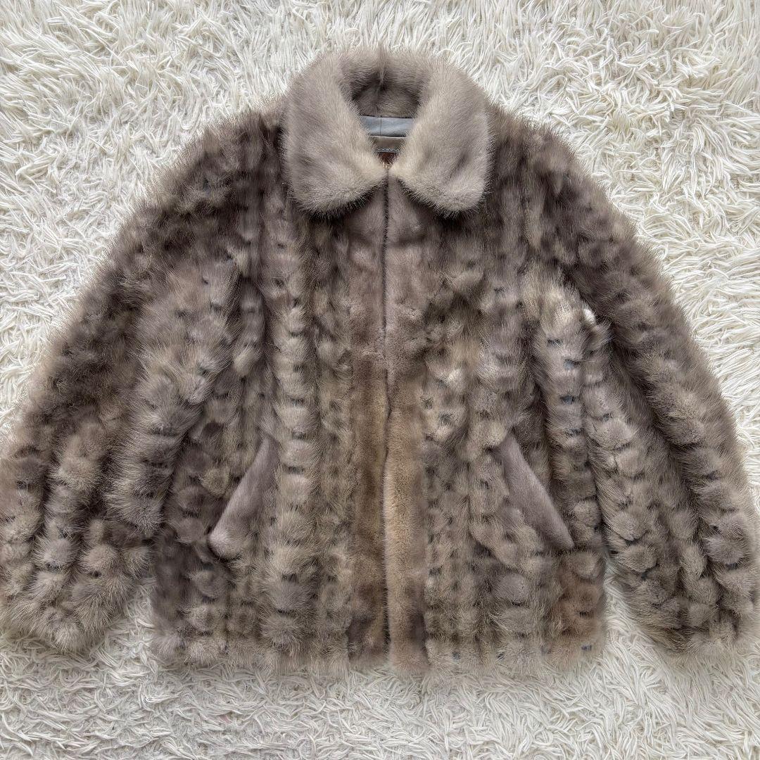 毛皮コート グレー系