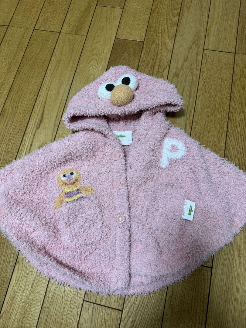 ジェラピケ　セサミストリート　エルモ　ポンチョ