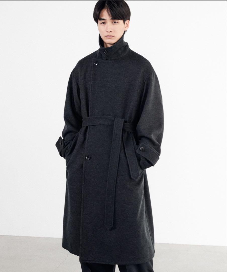 ジャケット・アウター wym lidnm SMOOTH MELANGE WRAPCOAT