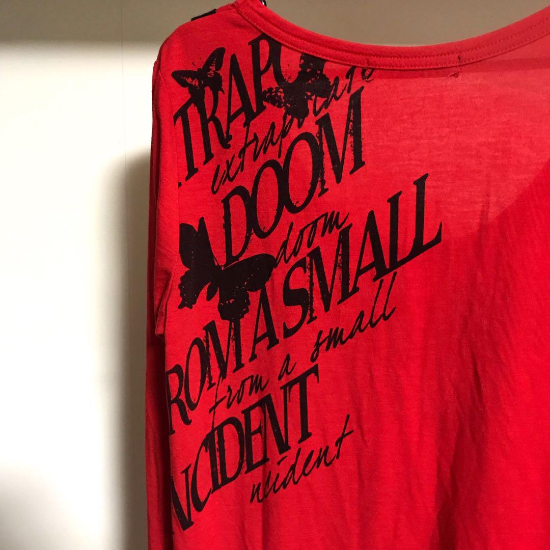 【送料込】GHOST OF HARLEM スカル 羽 蝶 ロンT Y2K 00s
