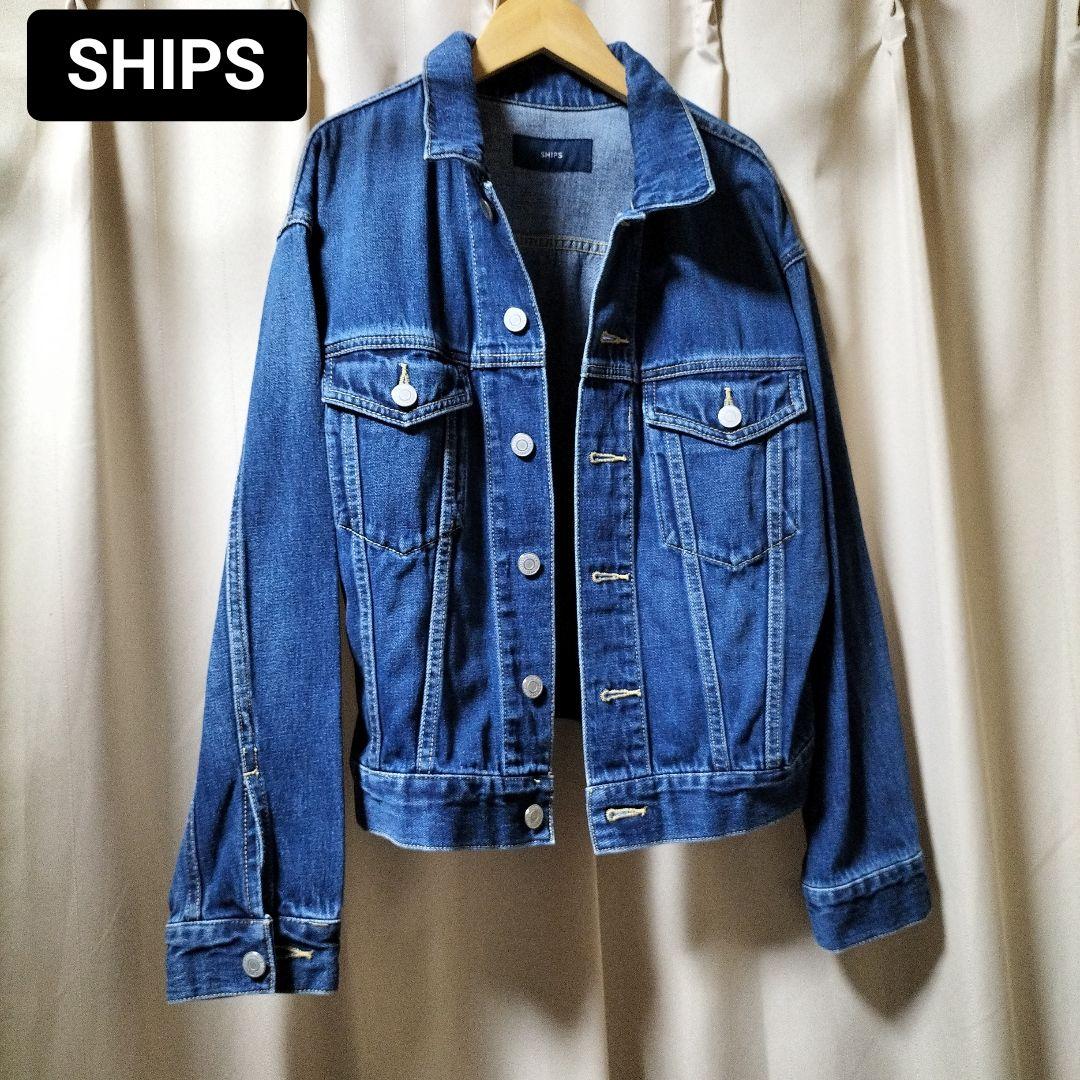 SHIPSシップス デニムジャケットGジャン　インディゴブルー　36