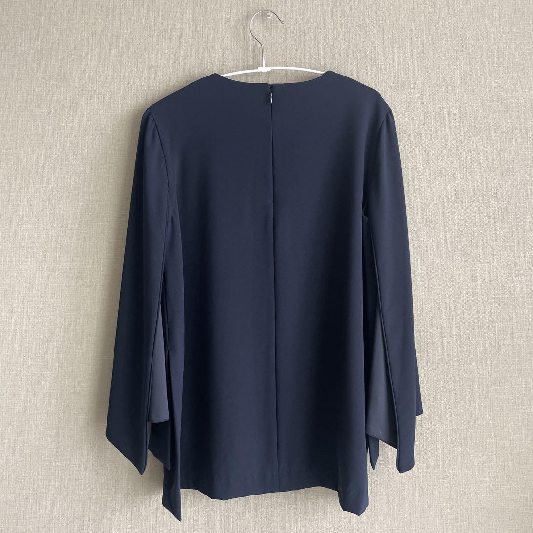 高級感 美品】SATOKA ネイビー Calla長袖ブラウス サイズF - メルカリ トップス