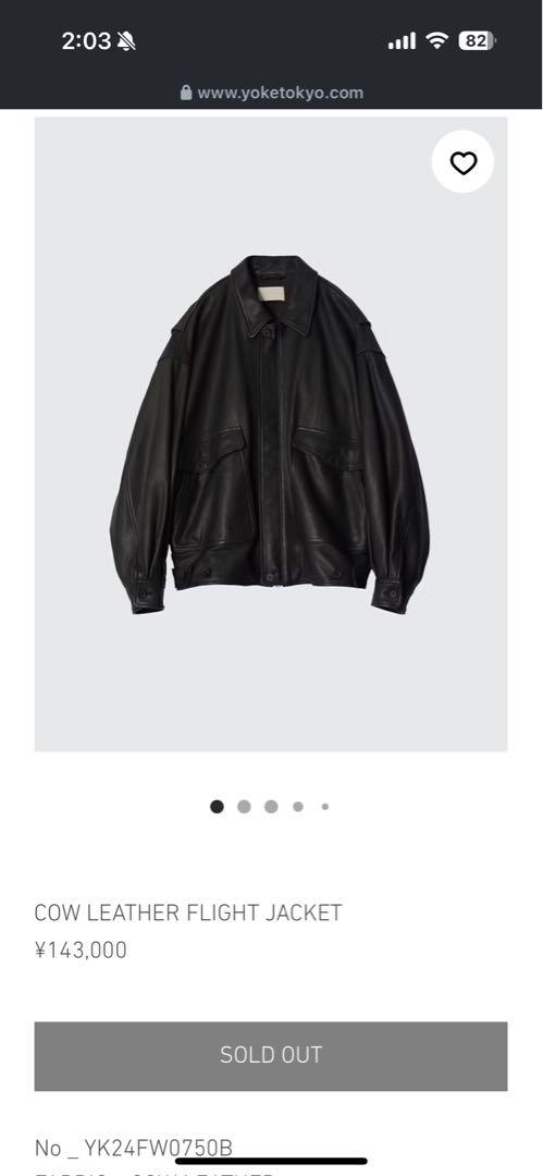 【希少・公式完売】YOKE COW LEATHER FLIGHT JACKET