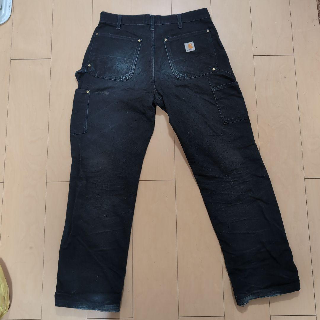 宅配 Carhartt ダブルニー ブラック パンツ