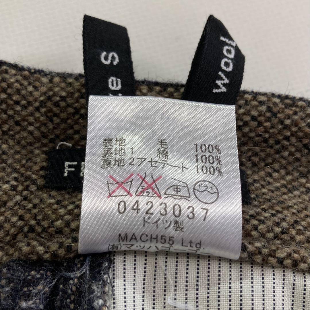 ドイツ製 FRANK LEDER ストライプ ウールパンツ S ダークグレー 黒