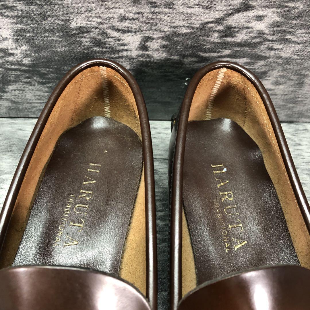 美品✨ハルタ【23EEE】コインローファー レザー ブラウン
