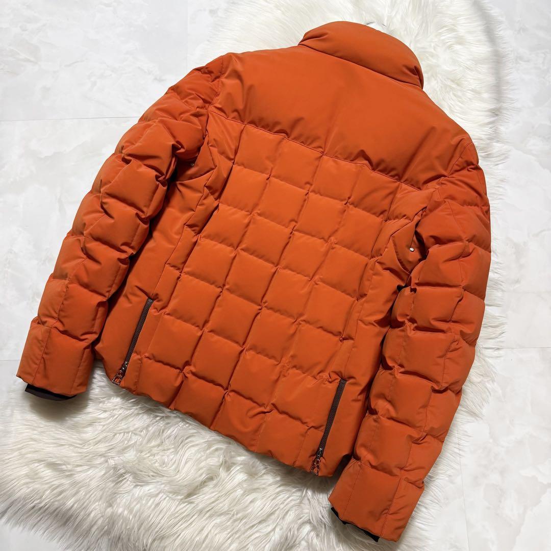 本物 美品 近年モデル エルメス フィヨルド ダウン ジャケット L オレンジ