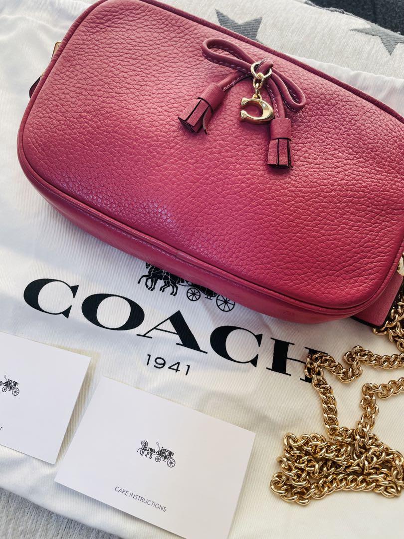 COACH ピンク レザー ポーチ COACH レザーポーチ ピンク - メルカリ