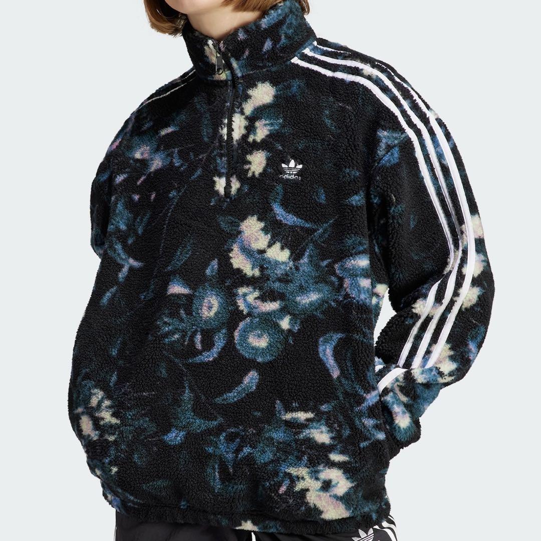新品☆ adidas Originals 総柄プリントフラワーフリースジャケット adidas 総柄プリント フラワー フリースジャケット Sサイズ