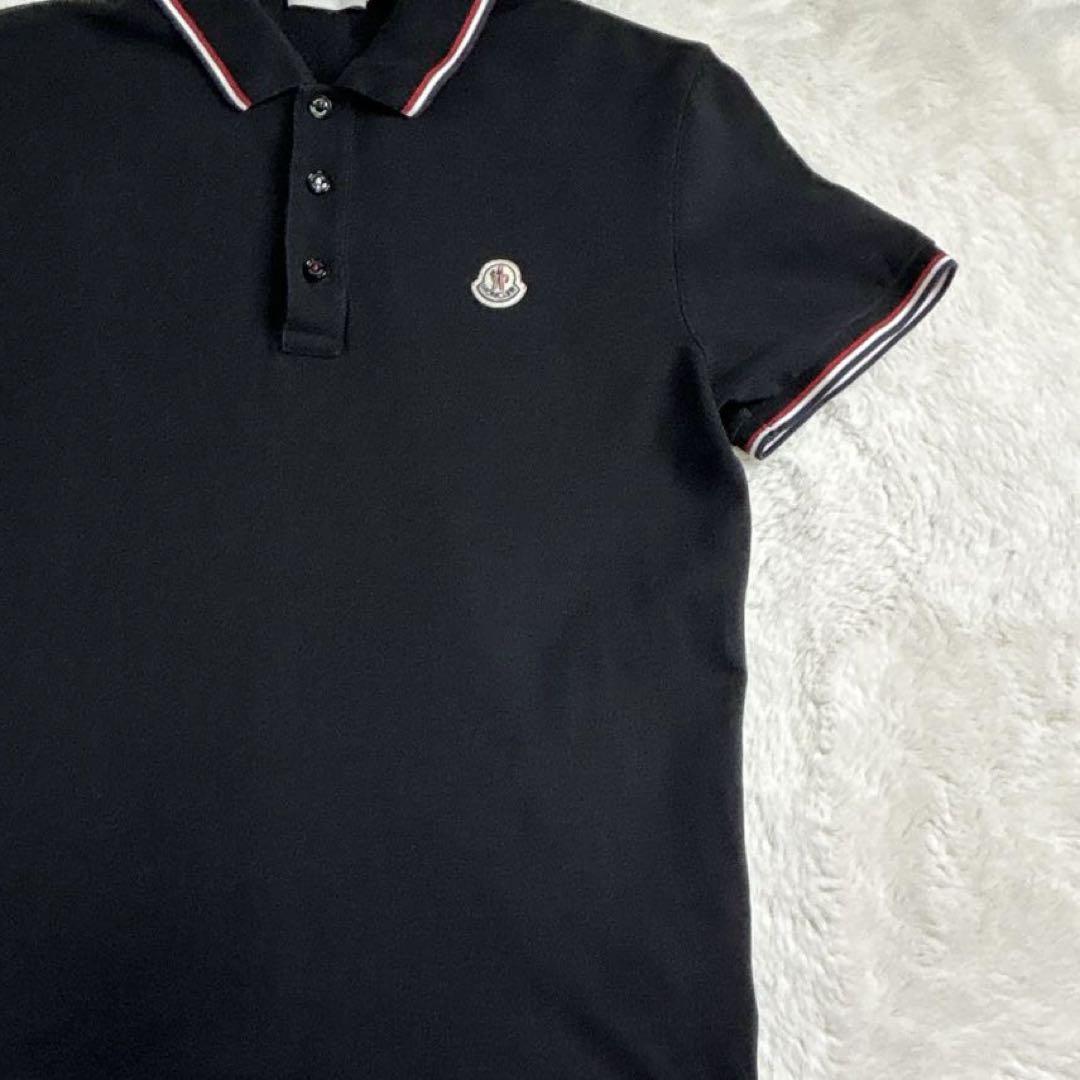 MONCLER /モンクレール /半袖ポロシャツ ワンポイント 黒　M