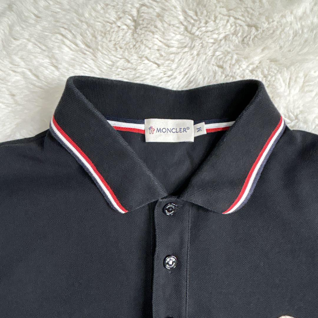 MONCLER /モンクレール /半袖ポロシャツ ワンポイント 黒　M
