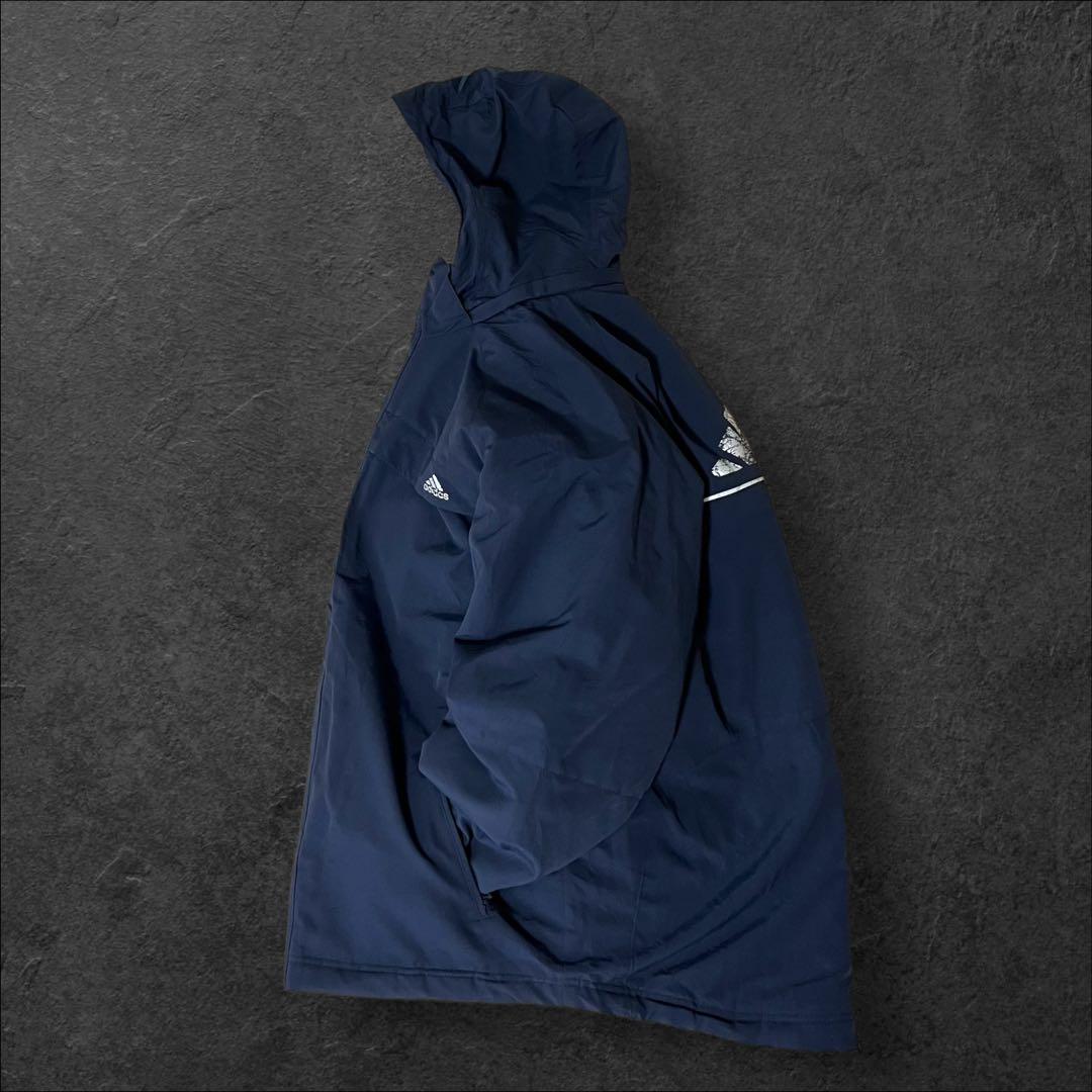 adidas 00s 古着 中綿ジャケット スリーストライプロゴ ネイビー