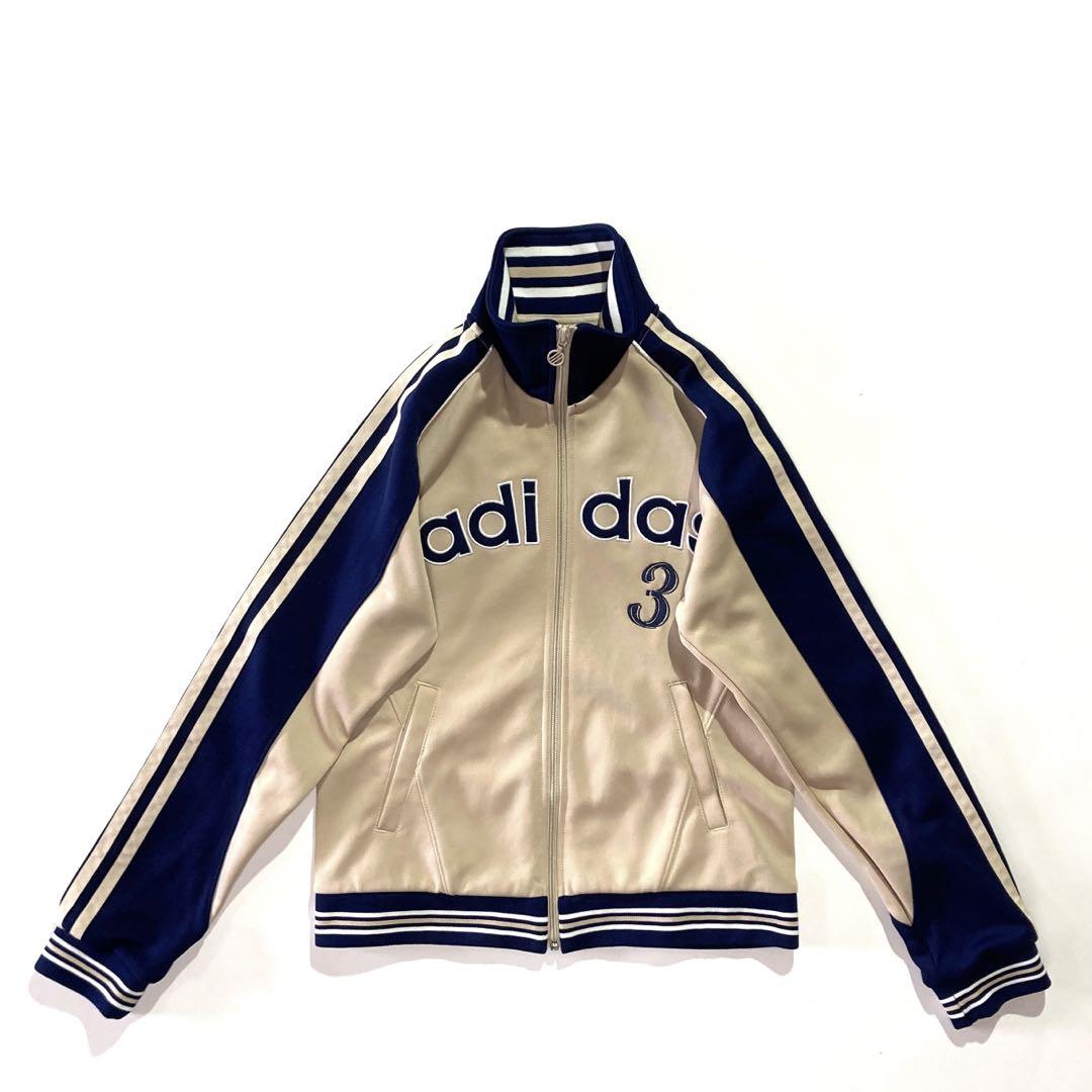 Adidas ジャージ S 紺 ベージュ レディース - メルカリ