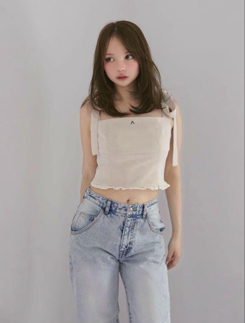 andmary Ava ribbon tops Beigeトップス