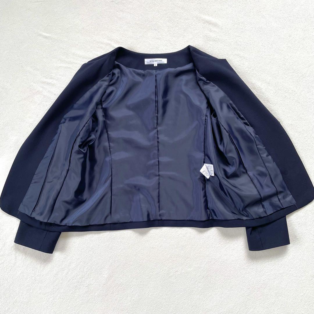 極美品✨ナチュラルビューティーベーシック ノーカラー スーツ セットアップ