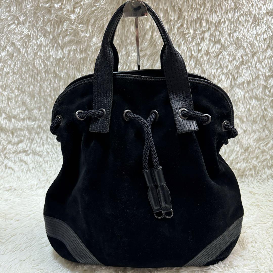 BOTTEGA VENETA ハンドバッグ　スエード　レザー　黒　大容量