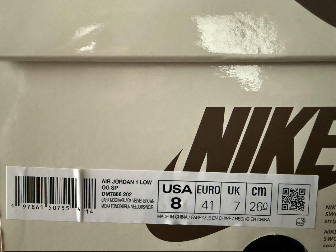 靴 Air Jordan 1 Low OG SP Velvet Brown
