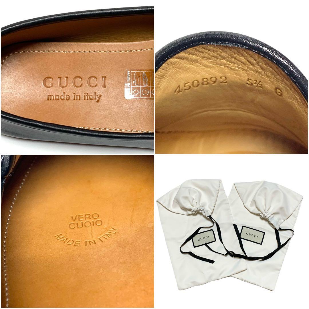 ☆未使用 グッチ シェリーライン レザー ビットローファー ドライビングシューズ ☆未使用 グッチ シェリーライン レザー ビットローファー ドライビングシューズ