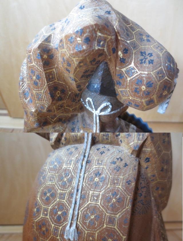 R7/07/27-1　木彫　翁　池田秀鳳作　能舞　共箱付き　H31㎝