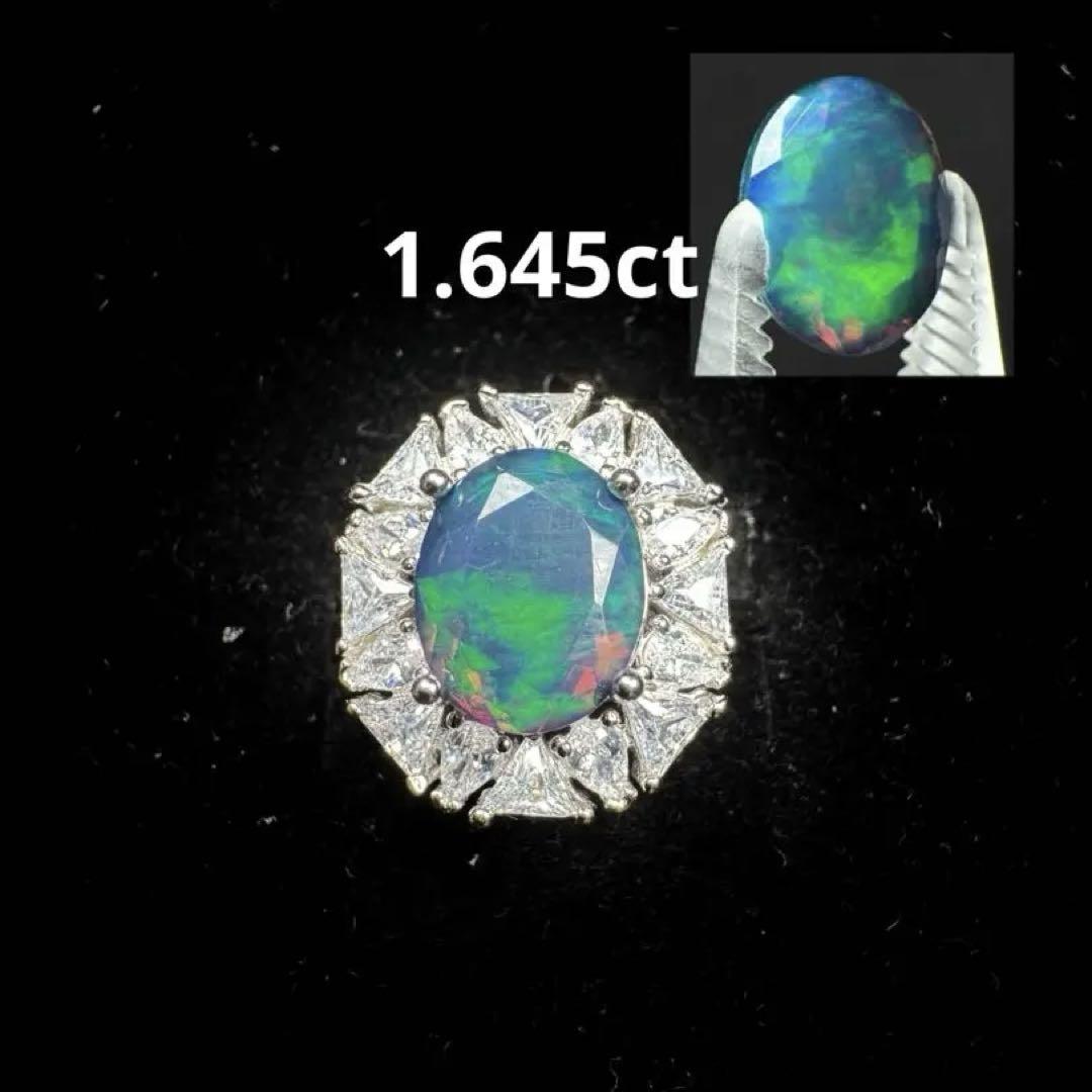 新作　天然ブラックオパール　ローズカット厳選極彩ルース1.645ct