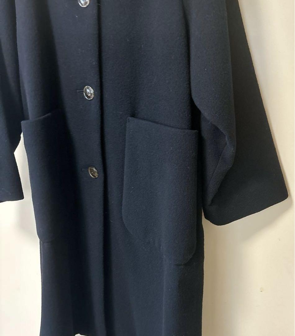 ☆SLOBE IENAスイビダブルクロスサドルショルダーAラインコート☆ブラック