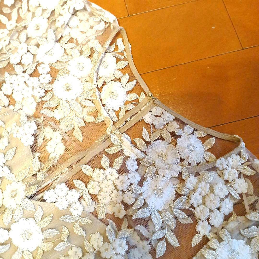 GINA BACCONI インポートドレス　ワンピース　チュール刺繍