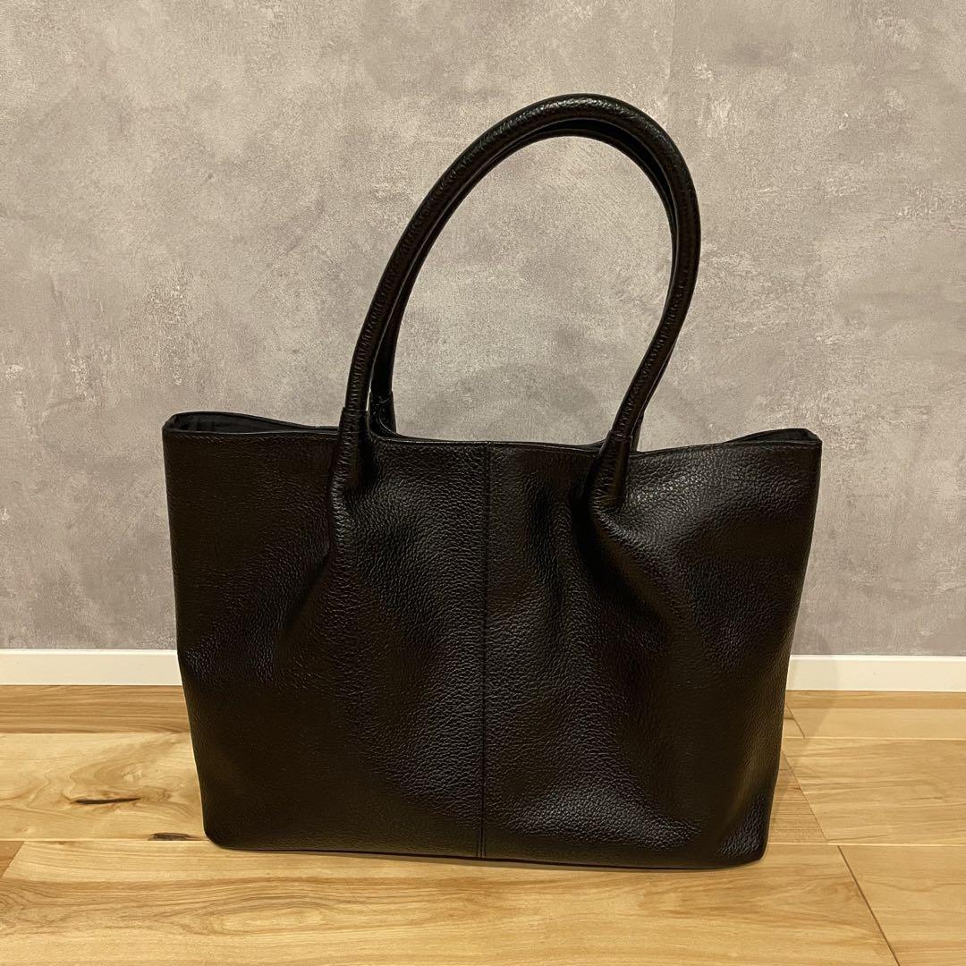 【極美品】 青木鞄 ATOLL AOKI 本革 レザー トート 黒 通勤 通学