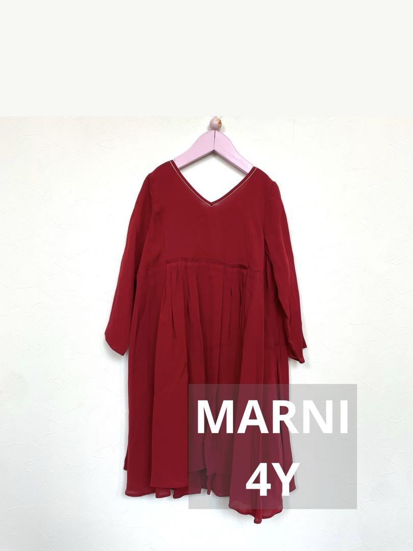 ⚫︎MARNI⚫︎ 赤系のワンピース 4Y大きめ