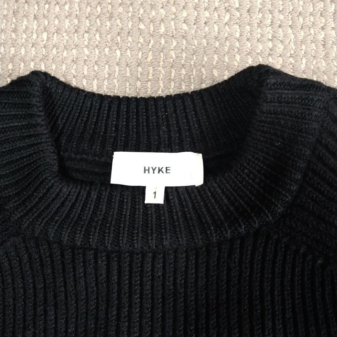 hyke ニット　黒　WOOL100％ hyke ニット 黒 WOOL100％価格