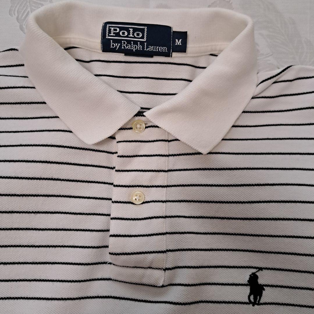 Polo by Ralph Lauren ポロシャツ M ホワイトストライプ - メルカリ