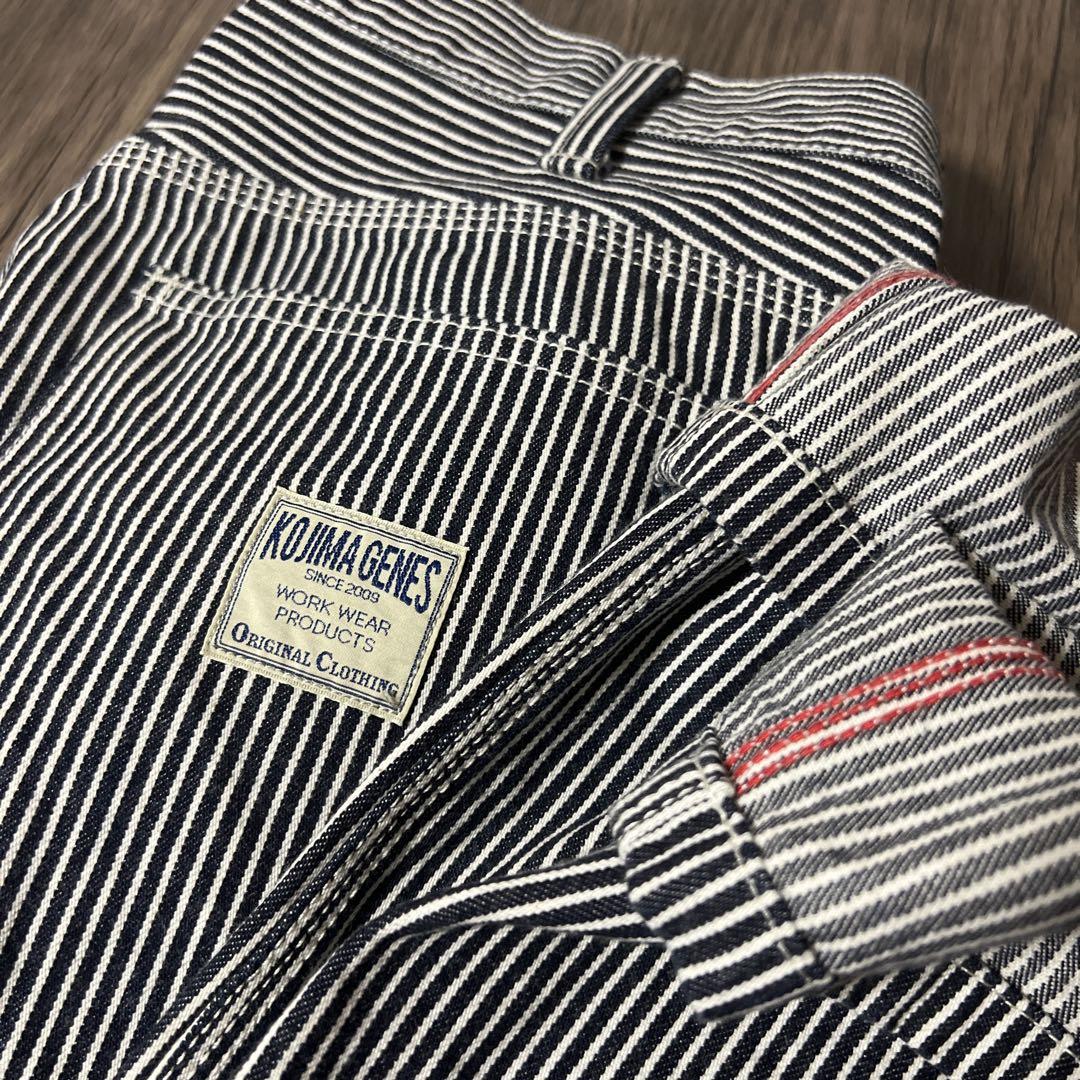【極美品】KOJIMA GENES ヒッコリーデニムパンツ 34コットン　赤耳②