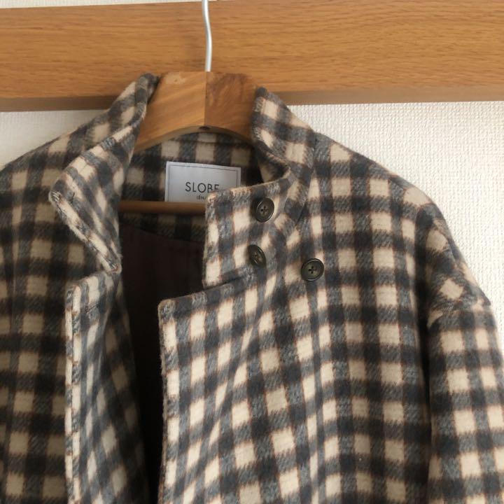 SLOBE チェックスタンドコート 40000 zUCI5-m69578025559 IENA 高評価定番